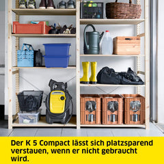 Krcher Hochdruckreiniger K 5 Compact, Druck: max. 145 bar, Durchfluss: max. 500 l/h, Flchenleistung: 40 m/h, Wasserfilter, Gewicht: 12 kg, Hochdruckschlauch und -pistole, Dreckfrser, Strahlrohr
