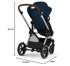 CYBEX Gold Kinderwagen EOS Lux 2-in-1 mit Babyschale Aton B2 i-Size und Babyschalen-Adapter, Reisesystem, Ab Geburt bis 22 kg (ca. 4 Jahre), Moon Black (Schwarz)