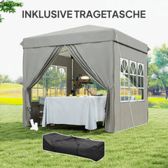 Outsunny Faltpavillon 2,5×2,5 m mit UV-Schutz & Seitenteilen