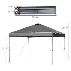 Outsunny Pavillon 3x3 m wasserdicht & faltbar
