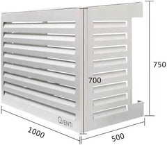 Qventi Abdeckung für Klimaanlage - Anthrazit/Grau - Aluminium - Schutzgitter - Verkleidung - Einfache Montage - Größe S - Außenmaße (LxBxH): 100 x 50 x 75 cm