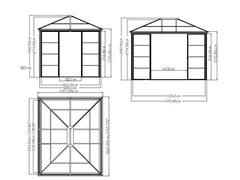 SOJAG Canada Pavillon »Castel«, aus Aluminium, inkl. Sonnensegel u. Insektenschutz, bronze