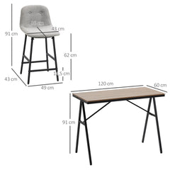 HOMCOM Bartisch-Set 5-tlg. mit Barhockern viel Platz hoher Sitzkomfort