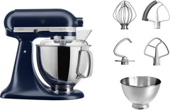KitchenAid Küchenmaschine I Artisan I Kippbarem Food Processor I Teigknetmaschine mit 5 Zubehör | 2 Schüsseln aus Edelstahl | 4.8 L | Pistaccio