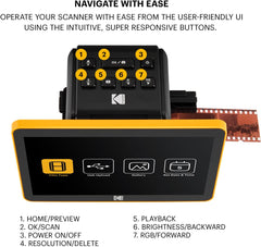 Kodak Slide N SCAN Scanner de Film numérique Max 7- Grand écran LCD 7 convertit Les négatifs Couleur en 22MP HD n & b JPEG, Schwarz, RODFS70