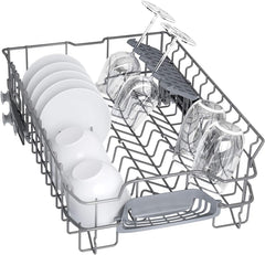 Bosch SPV2IKX10E Serie 2 Smarter Geschirrspüler vollintegriert, 45 cm breit, Besteckkorb, Extra Trocknen auf Knopfdruck, InfoLight roter Lichtpunkt am Boden, AquaStop Schutz gegen Wasserschäden, Weiß