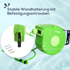 Durhand Schlauchtrommel Gartenschlauch Wickelautomatik schwenkbar