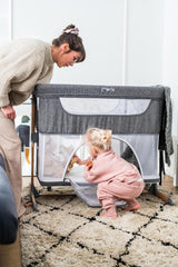Momi SMART Bed 4-in-1 Kinderbeistellbetten bis 15 kg, Beistellbett für Babys mit Matratze, Höhenverstellbar