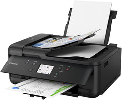 IC-Office TR7650 Farbtintenstrahl Multifunktionsdrucker 4-in-1 (Drucken, Kopieren, Scannen, Faxen, ADF, WLAN, AirPrint) schwarz + 10 XXL Tintenpatronen
