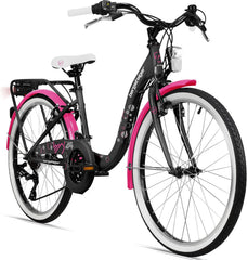 Bergsteiger Atlantis 20, 24 Zoll Kinderfahrrad, geeignet für 6,7, 8, 9, 10, 11 Jahre, StVZO, Shimano Schaltung, Mädchen-Fahrrad mit Dynamo-Licht