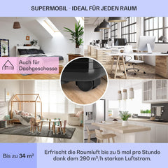 Klarstein Mobile Klimaanlage mit Abluftschlauch, 4-in-1 Klimagerät mit Ventilator, Luftentfeuchter & Nachtmodus, Kleine & Portable Klimaanlage für Wohnung & Büro, App-Steuerung, 12000 BTU