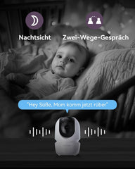 Comfyer Split-Screen Babyphone mit 2 Kameras, 7 HD 720P Video Babyphone ohne WLAN mit Halterung, IR-Nachtsicht Weitwinkelobjektiv Vox-Modus 2-Wege-Audio 960 Fuß Reichweite Videoüberwachungsgeräte