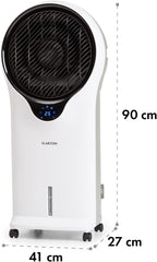 Klarstein Luftkühler mit Wasserkühlung, 3-in-1 Verdunstungskühler, Luftbefeuchter & Ventilator, Mobile Klimageräte Luftkühler mit 5,5L Tank, 90W Air Cooler mit Nachtmodus, 1600m³/h Luftstrom