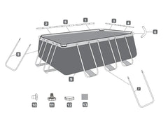 Power Steel™ Frame Pool Komplett-Set mit Filterpumpe, ca. L 412 x B 201 x L 122 cm