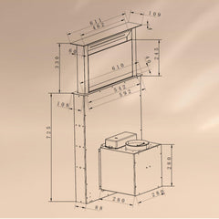 Klarstein Downdraft-Dunstabzugshaube, Versenkbare Abzugshaube, Leise Dunstabzugshauben mit Filter, Dunstabzugshaube 60cm, Umluft/Abluft Dunsthaube mit 10 Stufen, Dunstabzug 576 m³/h Luftstrom
