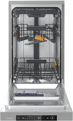 Gorenje GS 541D10 X Freistehender Geschirrspüler / SuperSilent / 11 Maßgedecke / 5 Programme / Programmanzeige / TotalDry / Silber, 45 cm breit