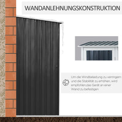 Outsunny Gerätehaus 142×84×189 cm Stahl Dunkelgrau