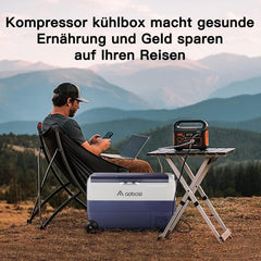 AAOBOSI Compressor Cool Box 36 L, Cool Box Car with WiFi App Control, 12/24 V and 100-240 V Electric Cool Box, up to -20 °C for Car, Truck, Boat, Motorhome, Camping, Double Zone