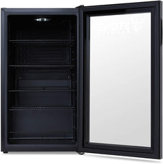Getränkekühlschrank | Freistehender Kühlschrank für 126 Dosen mit Glastür mit Scharnier rechts | Mini-Getränkekühlschrank, perfekt für Bier, Wein, Limonade und kühlere Getränke