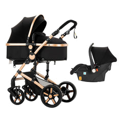 3 in 1 Kombikinderwagen 3 in 1 Reisesysteme Kinderwagen Infant Hochlandschaft Liegender Buggy Kinderwagen Neugeborenen Kinderwagen Faltbarer Standardkinderwagen (906 White)