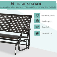 Outsunny Polyrattan Schaukelbank 2-Sitzer Braun