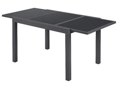 Alu-Set »Houston«, 9-teilig - Ausziehtisch & 8 Hochlehner, grau