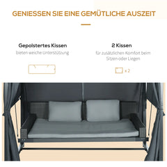 Outsunny Hollywoodschaukel Outdoor 3-in-1 mit Baldachin & Sichtschutz