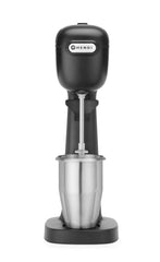HENDI Milchshake Maker, Inkl. 2 Mixbechers (Edelstahl und Polykarbonat) und 4 austauschbaren Rührwerken, Drink mixer, Frappés, Getränkemixer, 230V/400W, 170x196x(H)490mm, Karamell