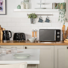 Russell Hobbs Honeycomb RHMM715G 17 Liter 700 W Grau Solo manuelle Mikrowelle mit 5 Leistungsstufen, integrierter Timer und Auftaufunktion