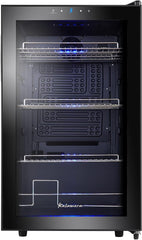 Kalamera Getränkekühlschrank, Bierkühlschrank mit Touch-Bedienfeld, 3-18°C Kühlzone, Flaschenkühlschrank 86 Liter, Blaue LED-Innenbeleuchtung, 41 dB, KRC-86GE