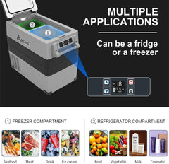 Alpicool CF55 55 Liter Kühlbox 12V tragbarer Mini-Kühlschrank elektrische Gefrierbox klein Gefrierschrank für Auto Camping, LKW, Boot und Steckdose mit USB-Anschluss, -20℃ bis 20℃