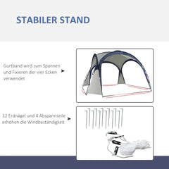 Outsunny Pavillon Gartenzelt Sonnenschutz Outdoor Glasfaser