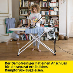 Krcher Dampfreiniger SC 5 EasyFix Iron Plug mit Heiwasser-Zuschaltung, Dampfdruck: 4,2 bar, Aufheizzeit: 3 min., Flche: ca. 150 m, Tank: 0,5 l + 1,5 l, Bodenreinigungsset EasyFix und Düsen