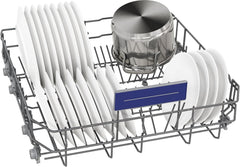Siemens SN43ES14VE, iQ300 Smarter Geschirrspüler, Unterbau-Spülmaschine mit Besteckschublade, 60 cm, automatische Türöffnung dank autoOpen dry, besonders leise mit iQdrive-Motor, aquaStop, Edelstahl
