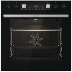 Gorenje Einbauherd-Set Heißluft Inox Set 4 mit Glaskeramik-Kochfeld / 77 Liter / ExtraSteam / GentleClose & Open / EcoClean / AirFry / PizzaMode / PerfectGrill / Teleskopauszüge / Inox-Look
