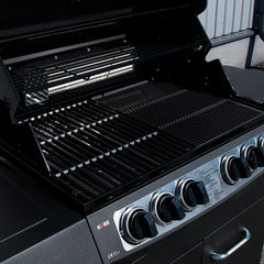 KOBE Gasgrill STYLE PLATINUM, BLACK EDITION 4 Brenner und Seitenkocher, 145x61x116cm