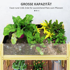 Outsunny Hochbeet mit Acrylplatten & Ablauflöchern, 110 × 50 × 80 cm