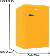 Amica KGC 15632 T Retro Kühl-/Gefrierkombination / Ice Blue (Türkis) / 144cm (H) x 55cm (B) x 62cm (T) / Retro-Design / Kühlschrank mit Gefrierfach