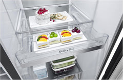 LG GSGV81PYLL Side by Side Kühlschrank, Klasse E, 635 L, Instaview, Kühlschrank mit Gefrierfach, Eis-, Crushed Ice- Wasserspender, Total NoFrost, Smart Inverter Kompressor, Wi-Fi