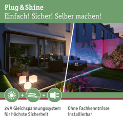 Paulmann Leuchten Paulmann 93696 Outdoor Plug & Shine 3er-Set Spot Sting Basisset IP67 3000K 3 x 6W