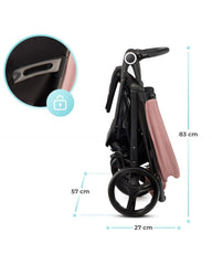 Kinderkraft GRANDE PLUS Kinderkraft buggy von Geburt bis 22 kg, Zusammenklappen mit einer Hand, Liegeposition, großes Verdeck mit Fenster, alle 4 Räder gedämpft, geräumige Sitz, Grau