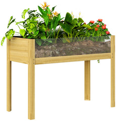 Outsunny Hochbeet mit Acrylplatten & Ablauflöchern, 110 × 50 × 80 cm