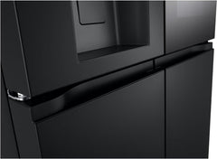 LG GMG861EPAE InstaView SLIM Multi-Door, Klasse E, 508 L, Kühlschrank mit Gefrierfach, Eis-, Crushed Ice- Wasserspender mit UVnano, Total NoFrost, Smart Inverter Kompressor, Wi-Fi, Farbe Matte Black