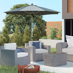 Outsunny Sonnenschirm 2,7 m Dunkelgrau mit Kurbel & UV-Schutz