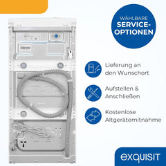 Exquisit Toplader Waschmaschine, 7,5kg Füllmenge, Waschmaschine schmal, Energieklasse A, 1200 U/Min, Startzeitvorwahl, Kurzprogramm, LTO51207-030A weiss