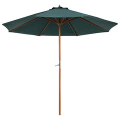Outsunny Sonnenschirm Garten UV-beständig Handkurbel Pappelholz