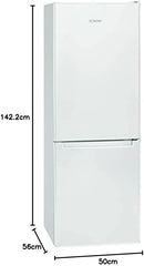 Bomann® Kühlschrank mit Gefrierfach 143cm hoch | Kühl Gefrierkombination 173L mit 3 Ablagen & 3 Schubladen | Türanschlag wechselbar | leise Kühlgefrierkombi 40db | Kühlschrank | KG 7331 inox