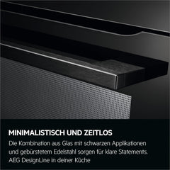 AEG Einbaubackofen – Serie 5 Ringheißluft: Gleichmäßige Garergebnisse auf 3 Ebenen – Pyrolyse Selbstreinigung – 25 Automatikprogramme – LED-Touchdisplay – Schnellaufheizung – Schwarz – BPE53516AB