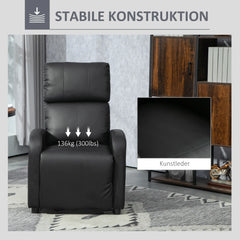 HOMCOM Relaxsessel Fernsehsessel mit Liegefunktion dick gepolstert