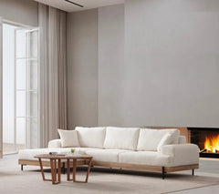 Eti Oak Left Ecksofa - Weiss